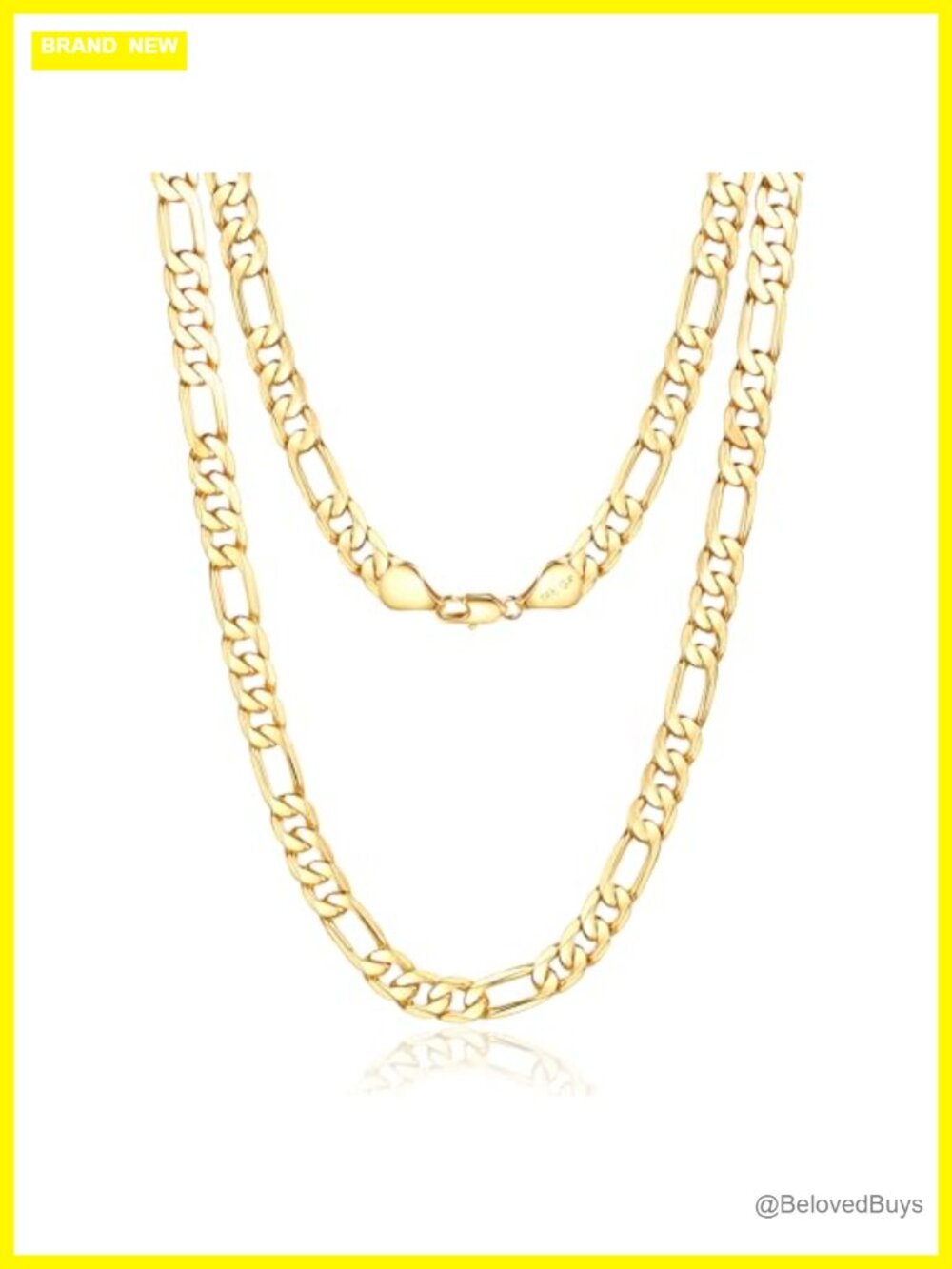 14K Gold Figaro Chain Necklace 20 in Lobster Clasp Unisex Dainty Jewelry